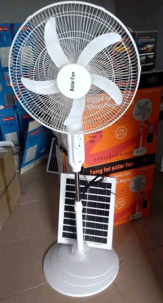 18" Solar Standing Fan (Rechargeable + S