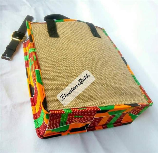 Kente jute bags for party souvenirs