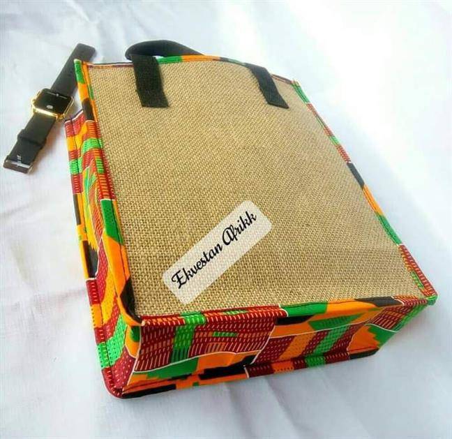 Kente jute bags for party souvenirs