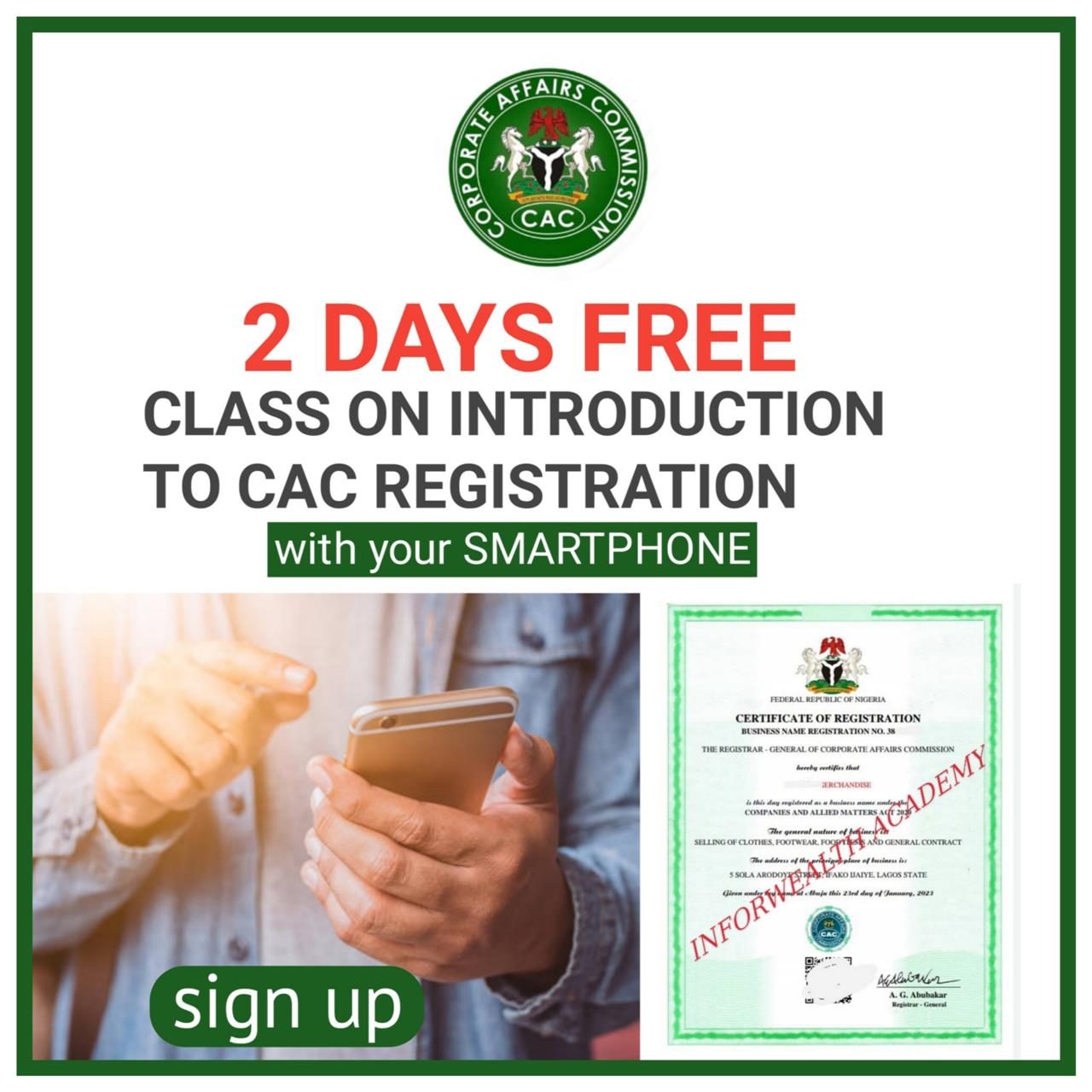 Learn how to carry out CAC Registration
