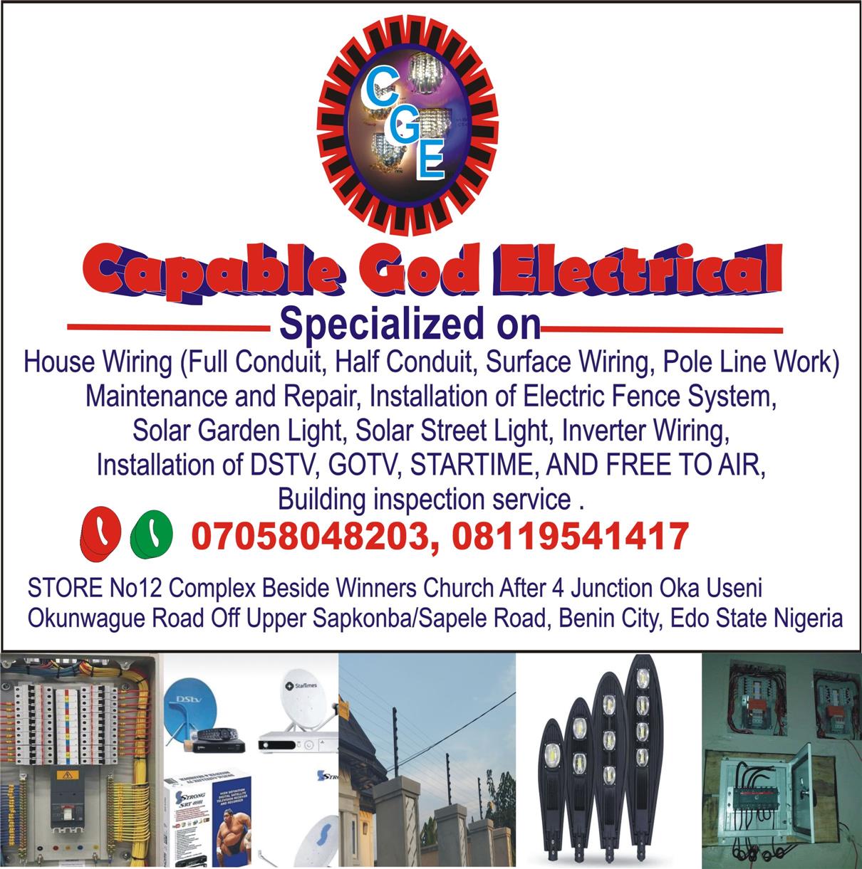 Capable God Electrical Company serves