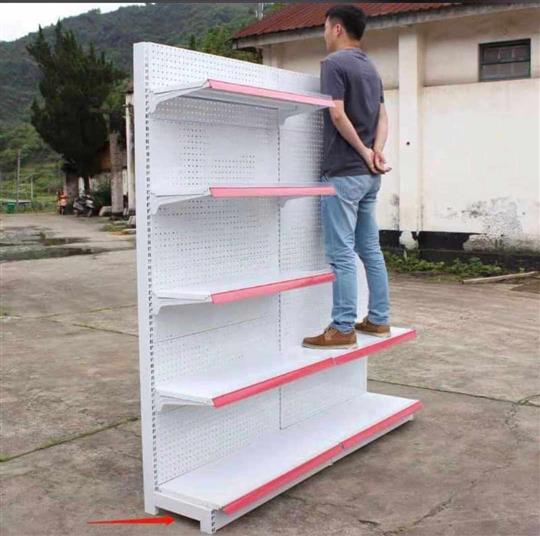 Single side supermarket shelves
