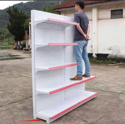 Single side supermarket shelves