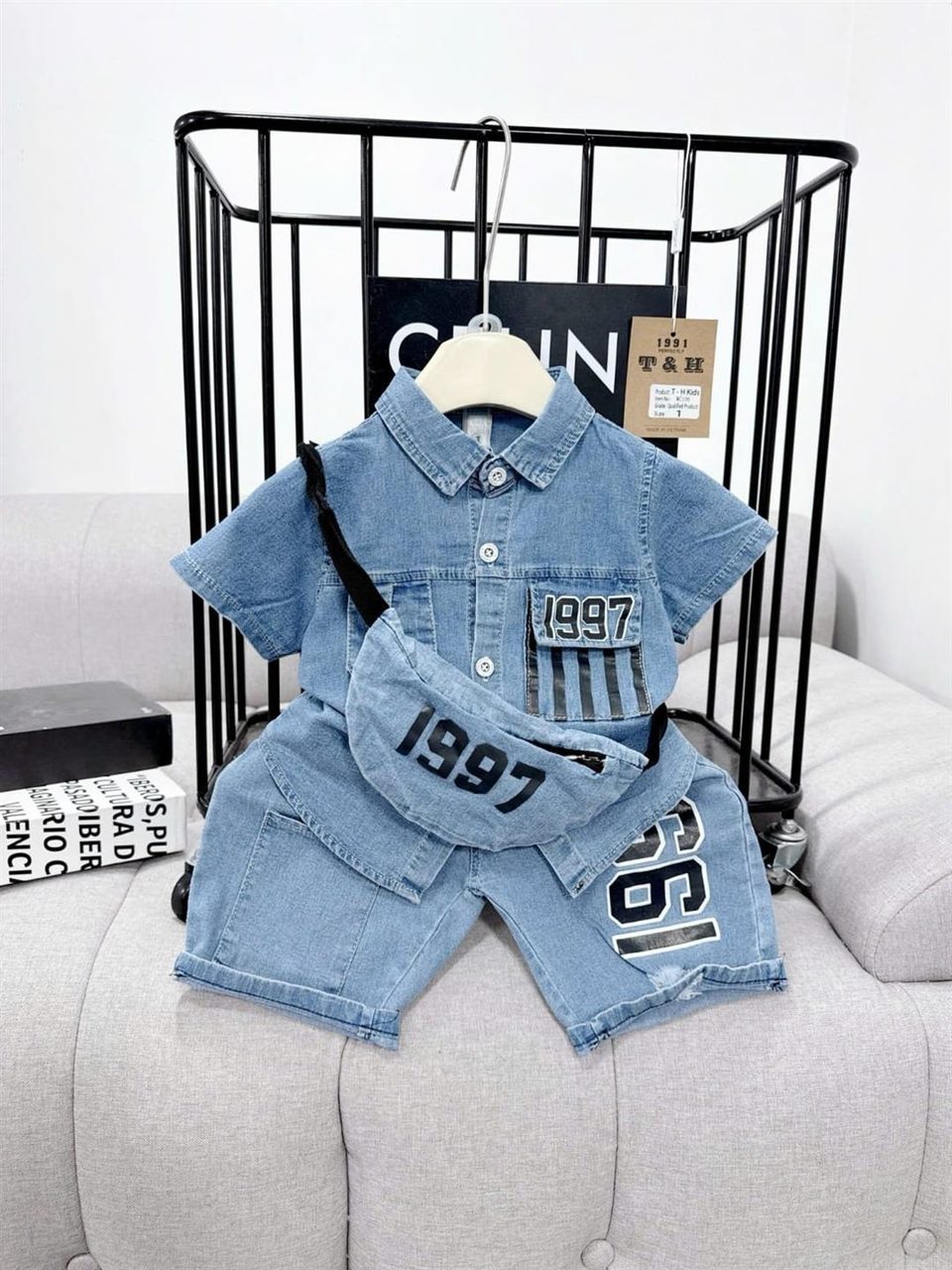 Luxury boys 2pcs set and a cross bag