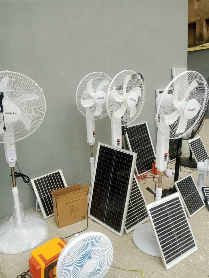 Solar Standing Fan 16"