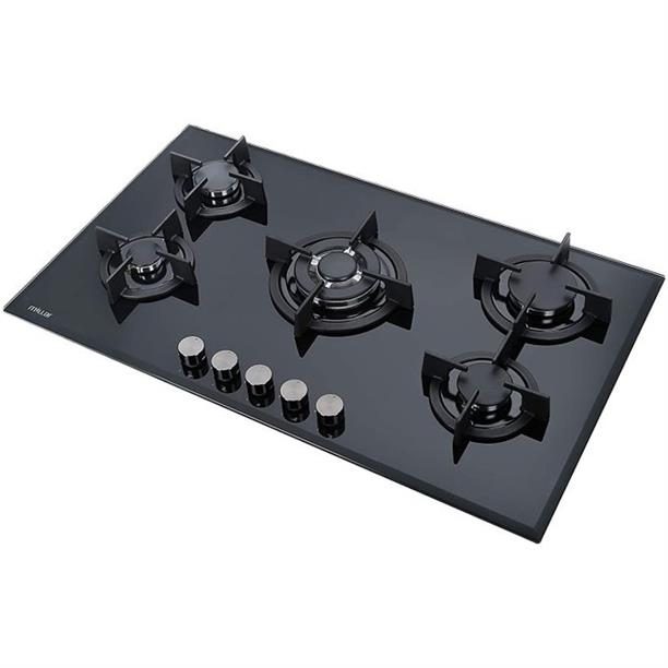 Gs 90cm Built-in 5 Burner Gas On Glass