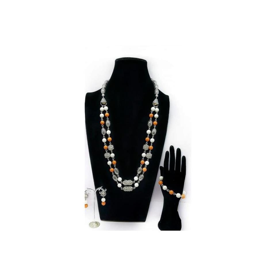 High quality beaded necklace with chain