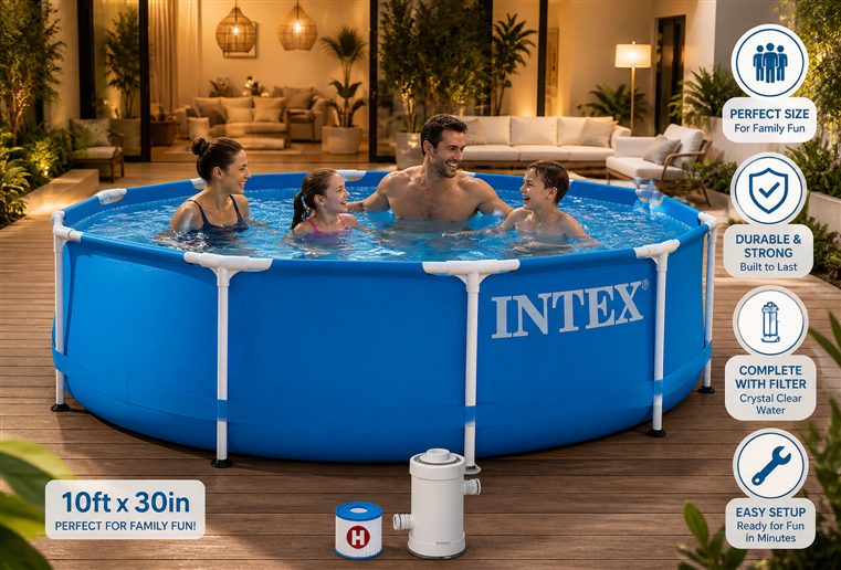 Intex 10ft x 30”children pool w/t filter