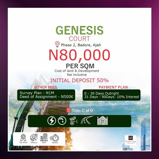 GE ESIS COURT, PHASE 2,AJAH, LEKKI, WEL.