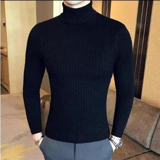 Long Sleeve Solid Unisex Turtle Neck