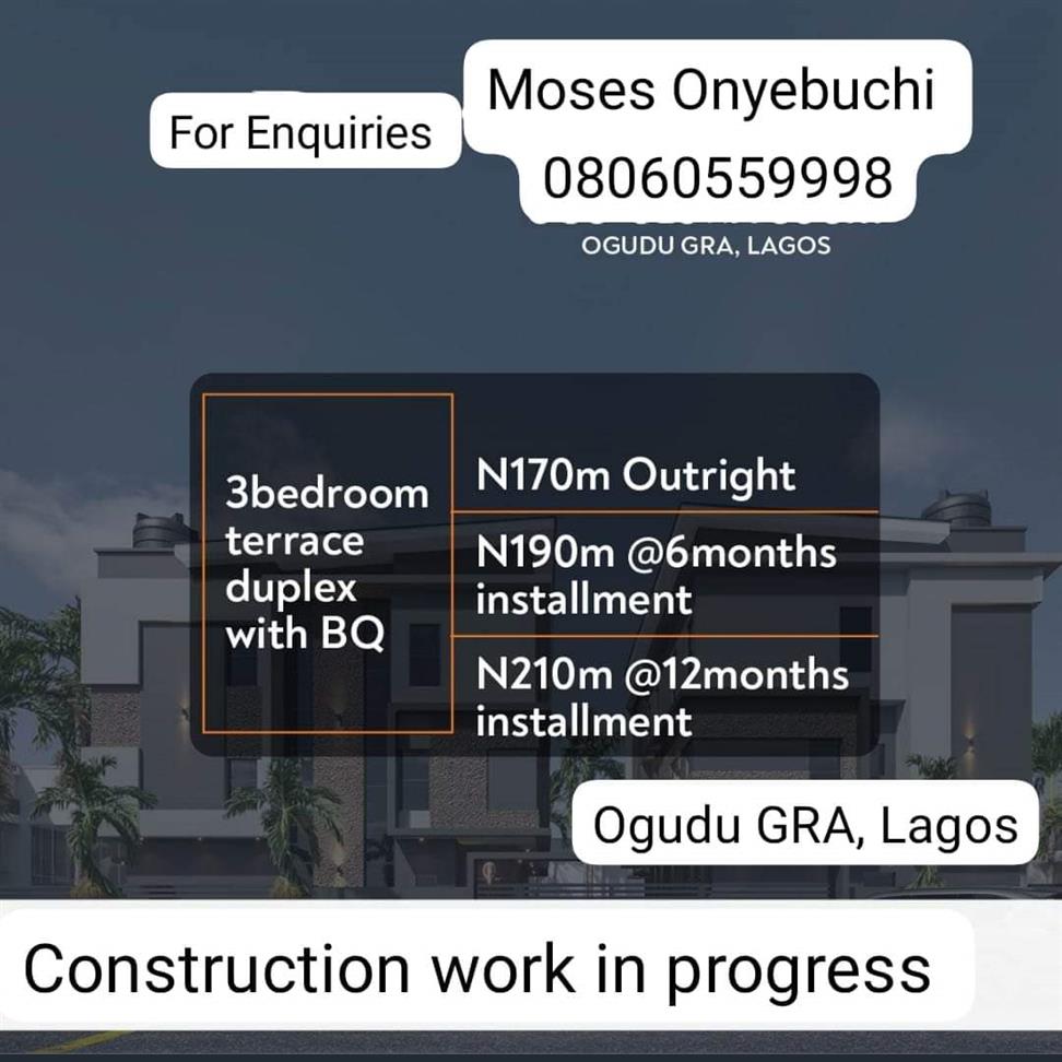 Terrace Duplexes Inside Ogudu GRA