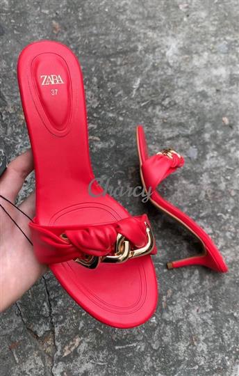 Beautiful red heels slippers