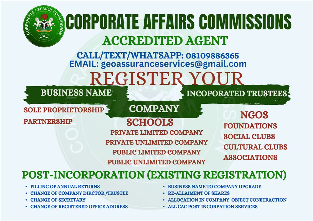 CORPORATE AFFAIRS COMMISSION REG.
