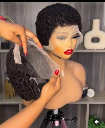 13*4 low cut  afro human hair .