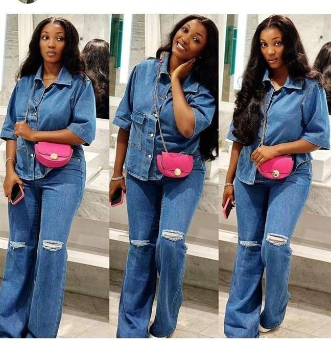 High quality ladies up and down jeans