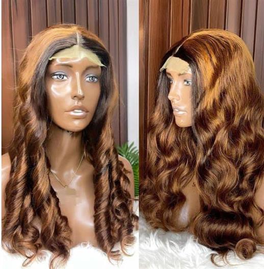 22" highlights spiral waves wig