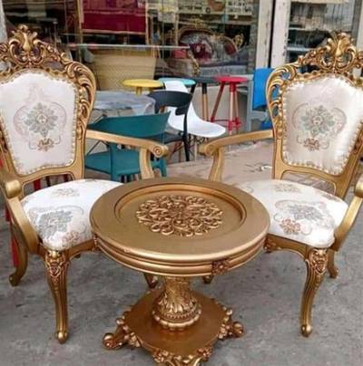 Twin chairs with side stool