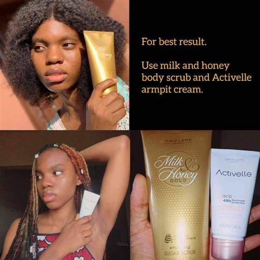 Milk and honey sugar scrub and ativelle