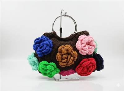 Crochet rose bag
