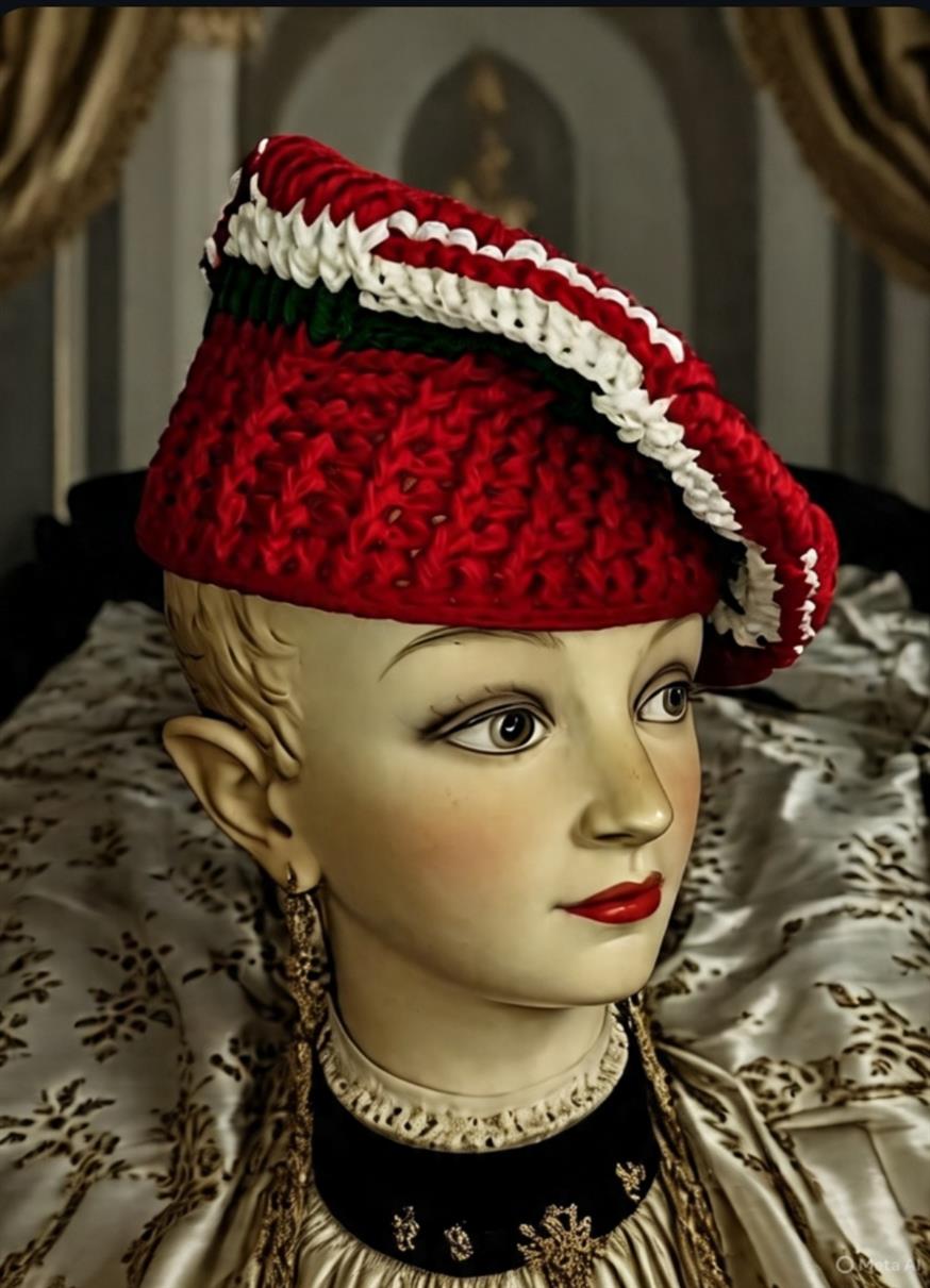 Xmas theme crochet beret