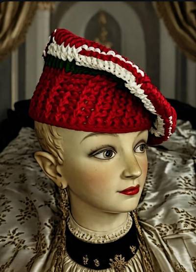 Xmas theme crochet beret