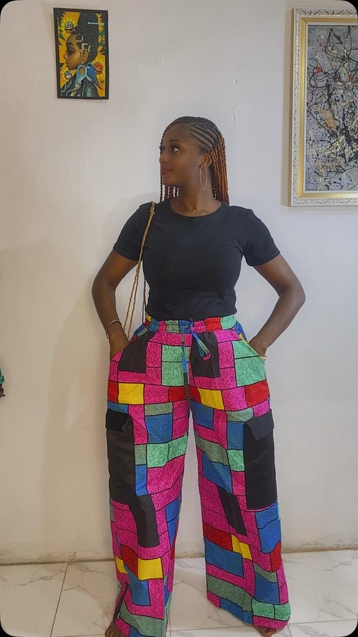 Ankara Crepe Cargo pants