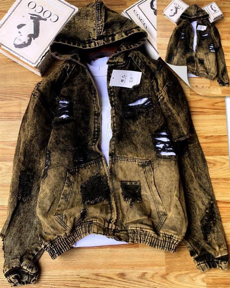 Luxury denim hoodie jacket