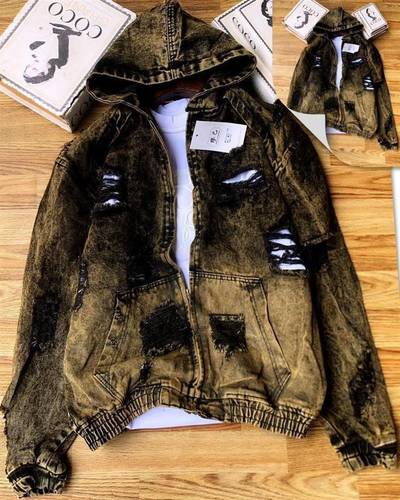 Luxury denim hoodie jacket