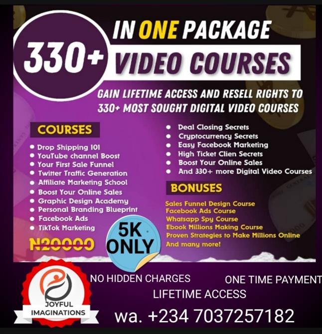 OVER 300 VIDEO DIGITAL COURSE'S