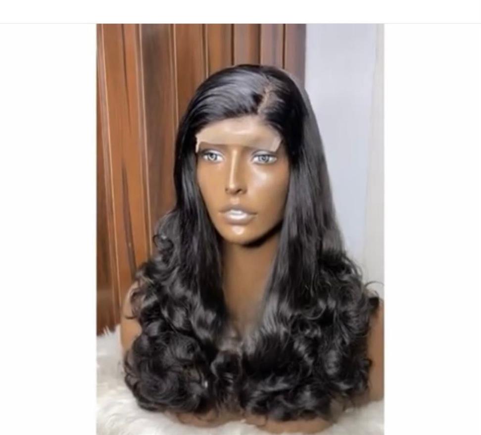 Bouncy human hair blend wig