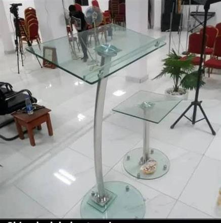 Glass single stand pulpit set