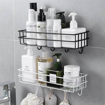 Wall mounted bathroom organizer