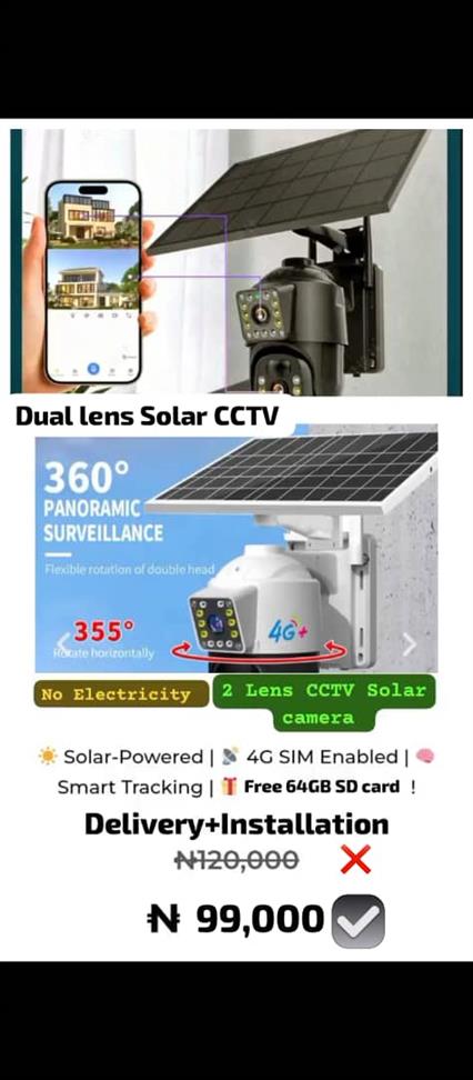 Dual Lens Solar CCTV Camera