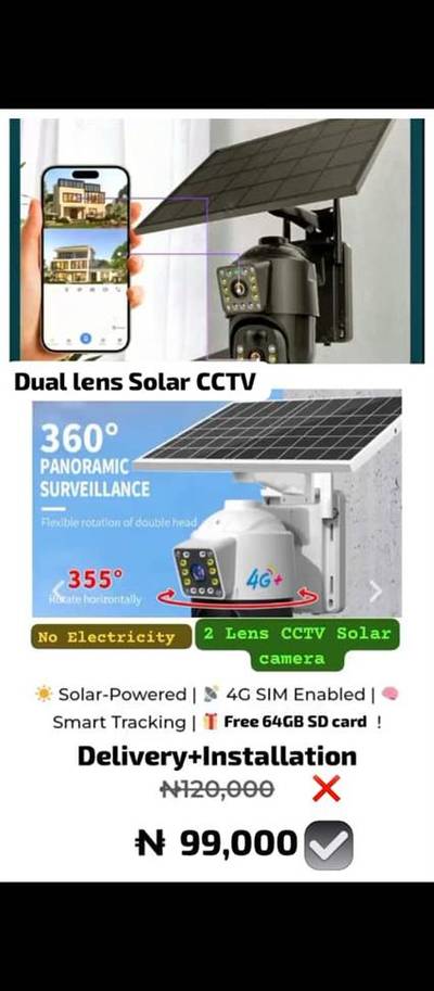 Dual Lens Solar CCTV Camera