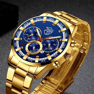 Fashion Mens Luxury Gold Wristwatch
