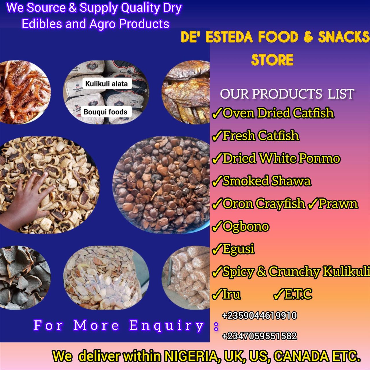 Africa food stuff and Agro Products