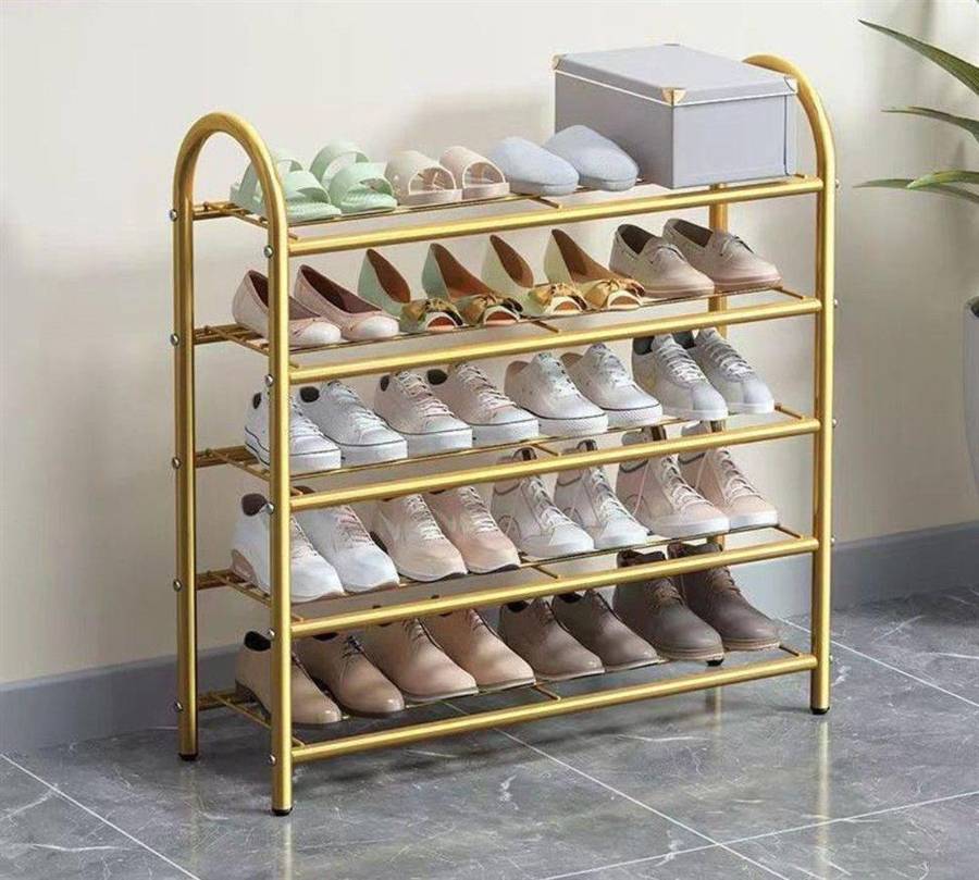 5 layers golden shoe rack