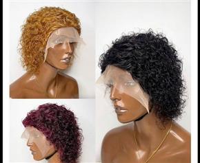 Tfrontal wig.
 Water curls wig