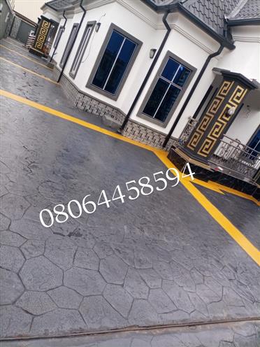 Stamped concrete floor