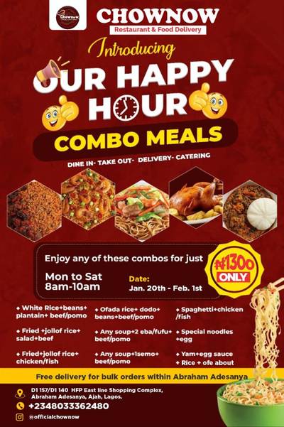 Happy hour combos
