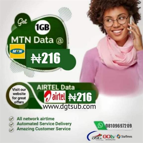 Buy/Resale Cheap Data, Airtime and more