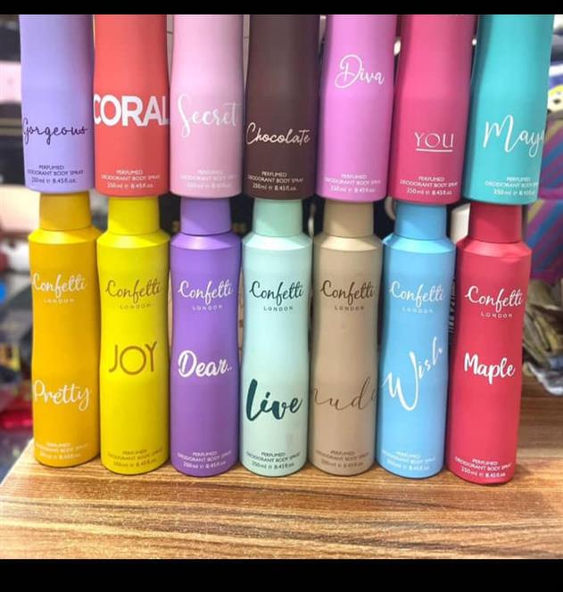 Confetti body spray