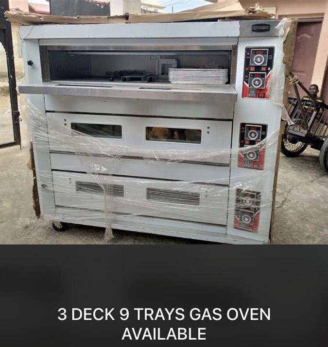 Industrial 3 deck 9 trays oven