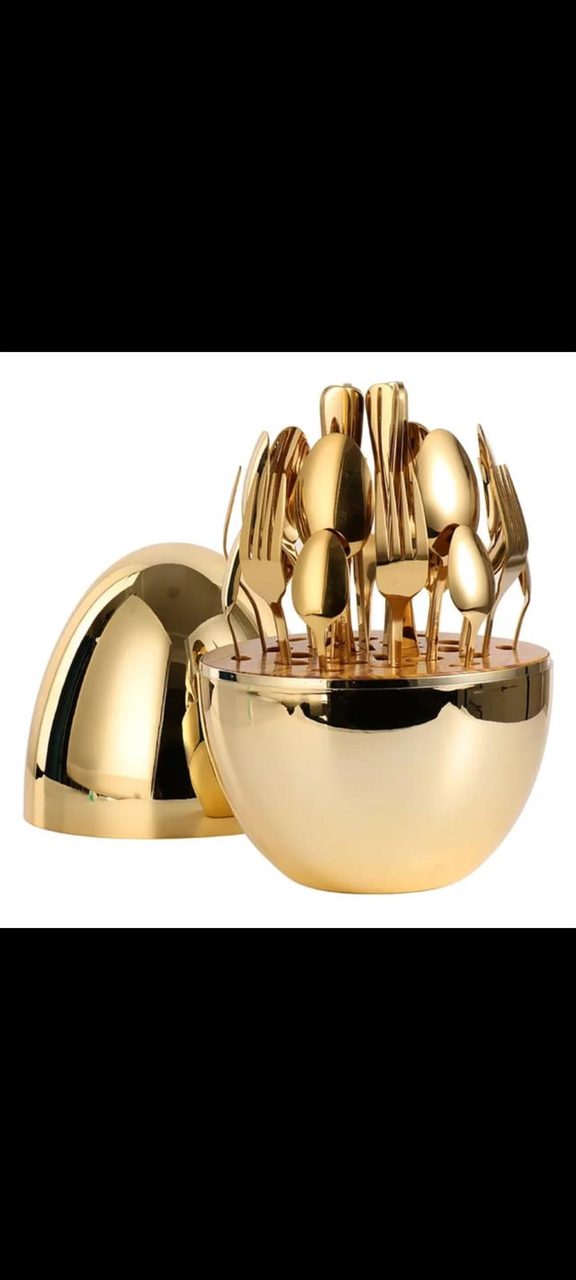 Golden Egg Cutlery Set