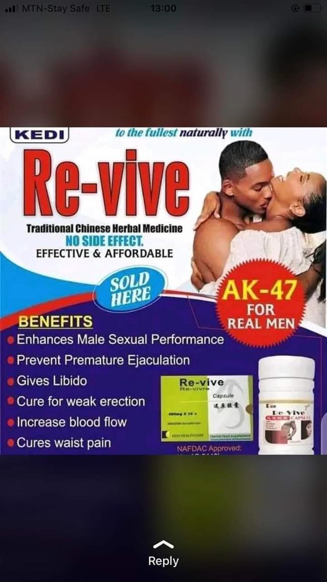KEDI RE-VIVE FOR ERECTILE DYSFUNCTION