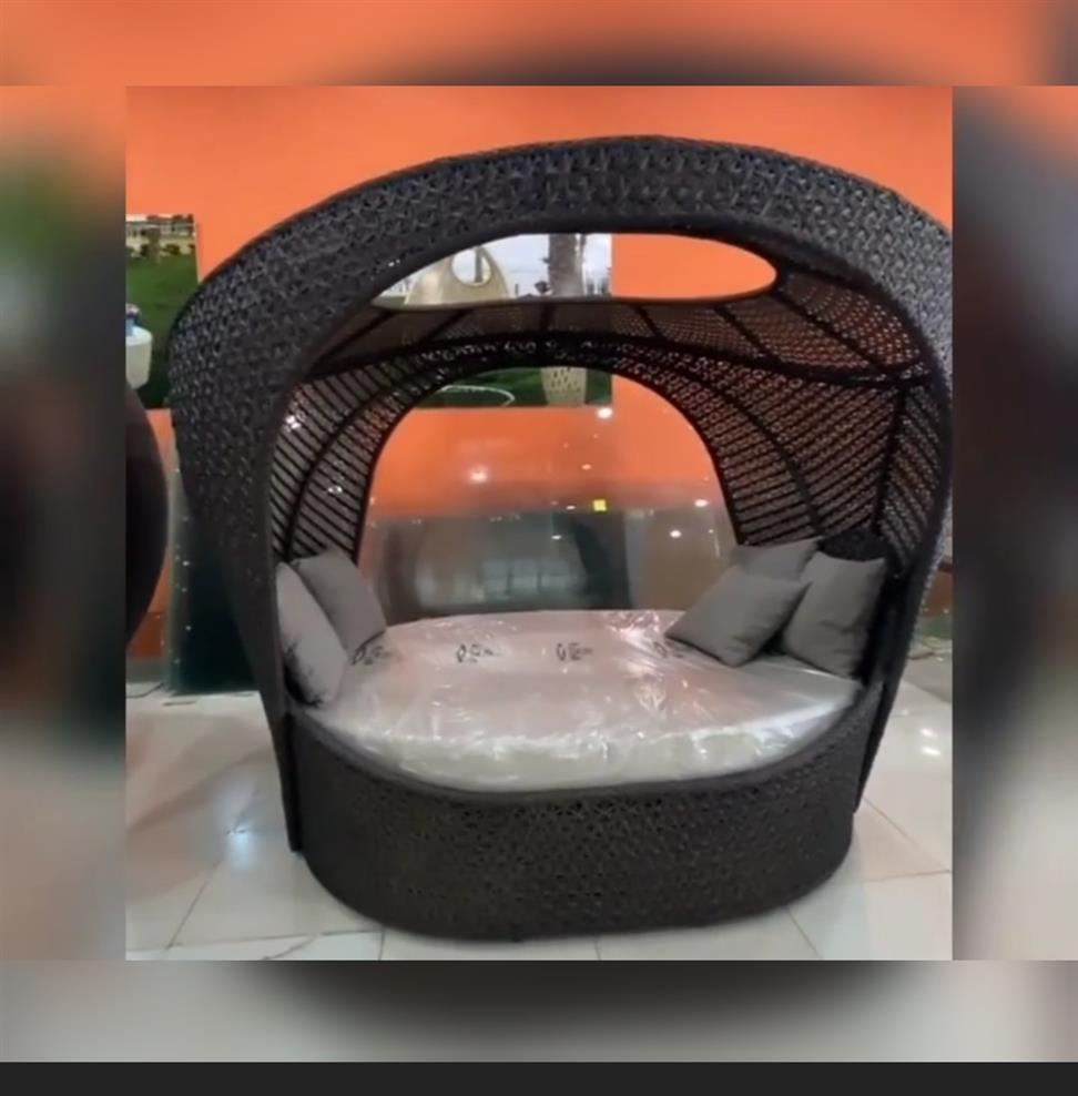 Outdoor Romantic Rattan bed
