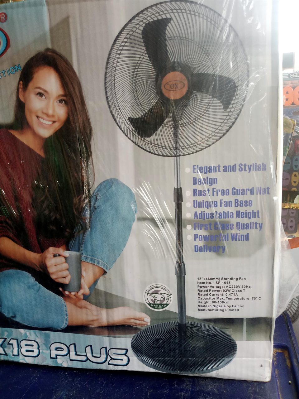 OX 18plus standing fan