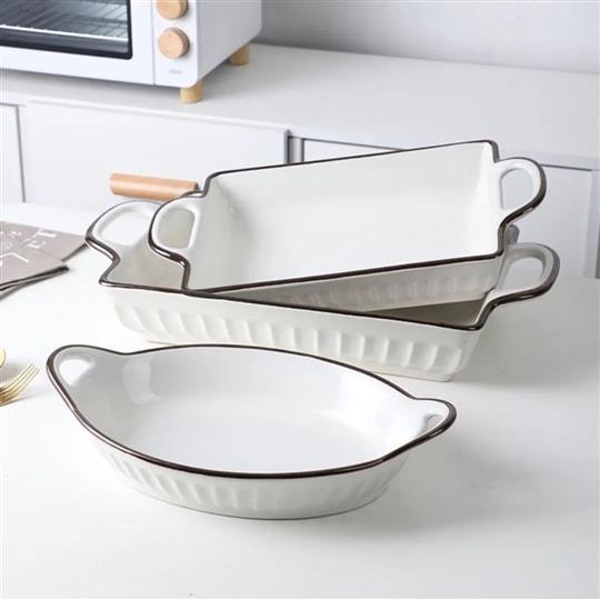 Oval shape and barkware