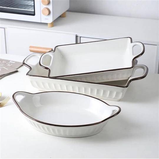 Oval shape and barkware