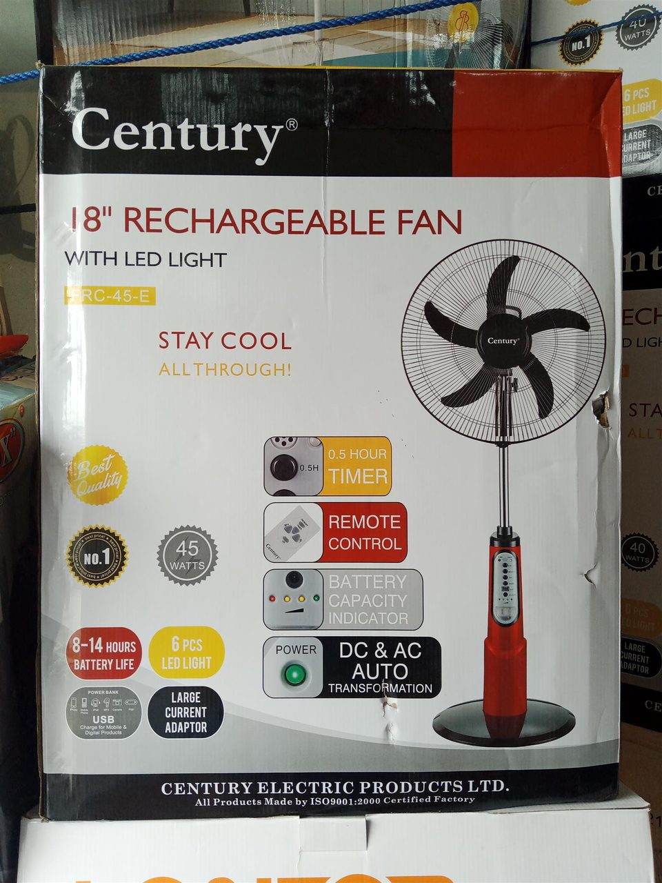 Rechargeable fan 18inches